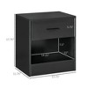 CIPACHO Modern Side Table with Drawer and Storage Shelf, End Table for Living Room, Black Wood Grain - 3 of 4