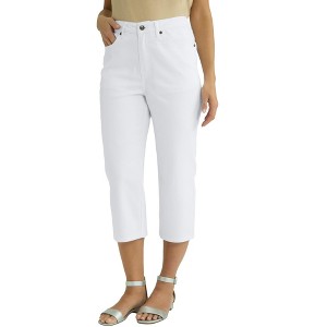 Jessica London Women's Plus Size True Fit Straight Leg Crop Jean - 1 of 4