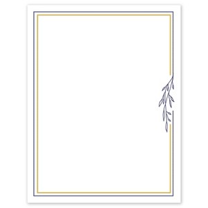 Avery 8.5" x 11" Cards, Gold & Navy Border with Florals, 10 ct - 1 of 4