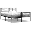 vidaXL Metal Bed Frame with Headboard and Footboard Black 59.1 in.x78.7 in. - image 2 of 4