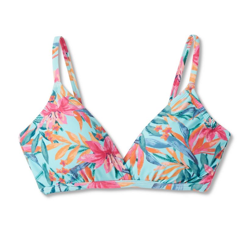 Women's Tropical Print Crossover Triangle Bikini Top - Kona Sol™ Multi , 5 of 7