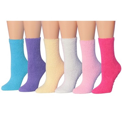 Tipi Toe Women's 6 Pack Cozy Warm Anti-Skid Arctic Dream Patterned Fuzzy Crew Socks