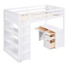 NicBex Twin Size Bunk Bed with Desk Loft Bed Pine Bed Frame with Shelves, Drawers, Ladder and Full Length Guardrails, No Box Spring Required - 3 of 4