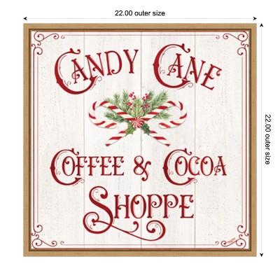 Vintage Christmas Candy Cane Coffee Cocoa Canvas Print