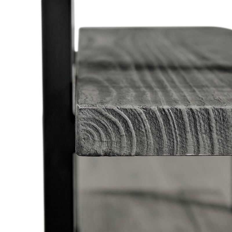 Pomona Metal and Reclaimed Wood 2 Shelf End Table Slate Gray - Alaterre Furniture, 4 of 8