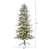 6.5ft. Slim Flocked Spruce Artificial Christmas Tree with 300 Warm White LED Lights and 699 Branches – Elegant Slim X-Mas Tree - 2 of 4