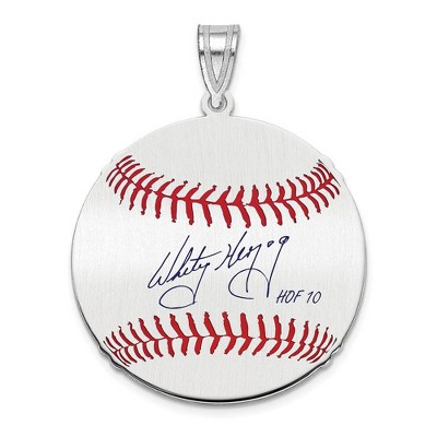 Black Bow Jewelry Sterling Silver Whitey Herzog Signature MD Enamel Baseball Pendant