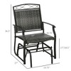 Set of 2 Outdoor Glider Chairs, Porch & Patio Rockers for Deck with PE Rattan Seats, Steel Frames for Garden, Poolside - 3 of 4