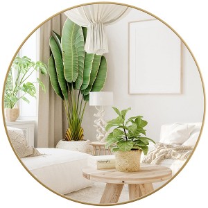 Round Black Mirror ¨C Matte Black Framed Bathroom Mirror for Wall, Vanity or Entryway, HD Eco-Friendly Over Sink Decor, Easy to Install - 1 of 4