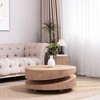 Lyngins Modern Industrial Round Coffee Table Set with Fluted Legs, Dual-Table Design, Minimalist Black, Stylish Accent Table, Living Room Center Table - 2 of 4
