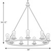 Progress Lighting, Debut Collection, 9-Light Chandelier, Brushed Nickel, Clear or Frosted Seeded Shades - 4 of 4