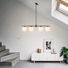 LLHZSY 4-Light 45 3/10" Linear Chandelier with Milk White Glass Globes-Black - 4 of 4