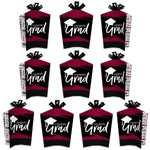 Big Dot of Happiness Maroon Graduation Table Decorations - Party Fold and Flare Centerpieces - 10 Count - 1 of 4
