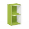 Furinno 2 Tier Open Decorative Bookshelf Night Stand End Table Sofa Side Storage Display Bookcase,Green/White - image 4 of 4