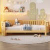 Lyngins Kids’ Wood Platform Bed Frame with Safety Guardrails and Detachable Fence, Rounded Corners, Toddler Beds, Twin Size Bed Frame for Kids - 2 of 4