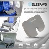 Refurbished Sleepavo Gray Memory Foam Seat Cushion for Office Chair - Cooling Gel Pillow for Sciatica Coccyx Tailbone & Lower Back Pain Relief - 2 of 4