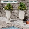 SEVOBAL Planters Flower Pot Petal Planter 2-Pack Flower Pots Ribbed Indoor Outdoor Plants Green Patio Garden Yard Pool, Beige, 15.76"*15.76"*23.64" - 2 of 4