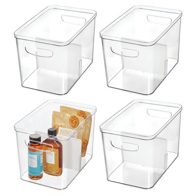 iDesign Divided Pantry Organizer Bin - Set of 4 - Clear/White