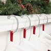 Haute Décor 4pk MantleClip Christmas Stocking Holder Silver - 3 of 3
