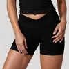 Anna-Kaci Active Women's High Waist Seamless Ribbed Biker Shorts with Crossover Waistband and Compression Fit - 4 of 4