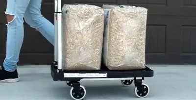 Magna Cart Black Aluminum Folding Platform Transport Cart with 500 LB Capacity