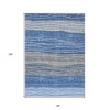 Navy Blue And Gray Striped Washable Indoor Outdoor Area Rug - 3 of 4