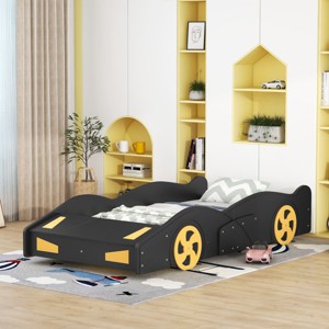 Platform Bed Modern Race Car Design with Storage Compartment for Kids Bedroom 40.3"W - 3irtyhousy - 1 of 4