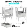 Dolonm Nightstand Set of 2,Nightstand with Power Outlet & USB Ports, Bedside Table with 3 Fabric Drawer & LED Light,for Bedroom - 2 of 4