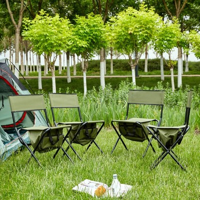 4-piece Folding Outdoor Chair with Storage Bag, Portable Chair for indoor, Outdoor Camping, Picnics and Fishing