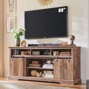 Mastgoal TV Stand for 80inch TVs with Sliding Door, Adjustable Shelf & Storage, 32inch Tall Modern Media Console for Living Room - 1 of 4