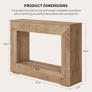 47" Farmhouse Console Table - Minimalist Vintage Entryway Table, Storage Rustic Sofa Table with Open Shelves - 1 of 4