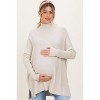 Pinkblush Cream Mock Neck Oversized Sir Slit Maternity Sweater Top - 2 of 3