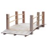 Outsunny 5 ft Wooden Garden Bridge Arc Stained Finish Footbridge with Railings for your Backyard - 4 of 4