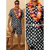 Lars Amadeus Men's Summer Polka Dots Hawaiian Short Sleeves Set 2 Pcs - 4 of 4