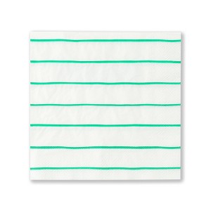 Daydream Society - Clover Frenchie Striped Large Napkins - Pack of 16 Paper Napkins - 1 of 2