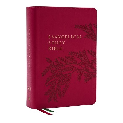 Nkjv, Evangelical Study Bible, Leathersoft, Rose, Red Letter, Comfort Print - by  Thomas Nelson (Leather Bound)