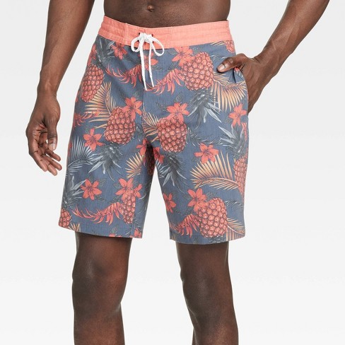 Men's Big & Tall 9 Floral Print Board Swim Shorts - Goodfellow & Co™ Pink  3xl : Target