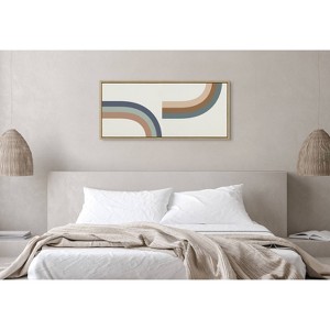 18" x 40" Sylvie Cheerful Rainbows by The Creative Bunch Studio Framed Wall Canvas Natural - Kate & Laurel All Things Decor: Modern Style - 1 of 4
