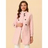 INSPIRE CHIC Women's Stand Collar Double Breasted Slant Pockets Trendy Outwear Winter Coat - 2 of 4