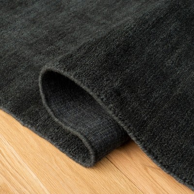 Himalaya Charcoal Gray Hand-Knotted Wool Area Rug 6' x 9'