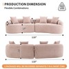 110'' Chenille Compression Curved Modular Sectional Sofa with High-Density Sponge and 4 Accent Pillows - 3 of 4