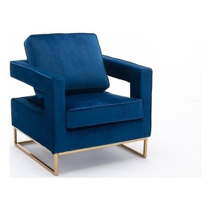 Carolina Living Adadon Velvet Upholstered Armchair - Navy Blue - 1 of 4