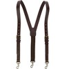 CTM Men's Coated Leather Buckle Strap Suspenders with Metal Swivel Hook Ends - 4 of 4