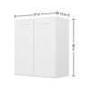 HOMLUX Easy-DIY Shaker White Ready to Assemble Wall Kitchen Cabinet 2 Doors-2 Shelves - 2 of 3