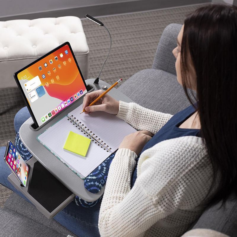 Sofia + Sam Multi-tasking Memory Foam Lap Desk with Blue Sunbursts Pattern, 3 of 5