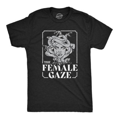 Mens The Female Gaze T Shirt Funny Staring Medusa Joke Tee For Guys - Crazy Dog Men's T Shirt - image 1 of 4