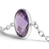 Haus of Brilliance Silver Bezel Set Purple Amethyst 5 Station Adjustable Bolo Bracelet - 3 of 4