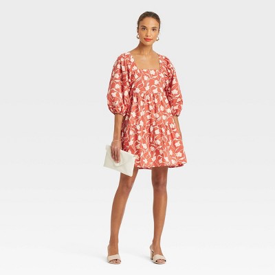 a new day red floral dress