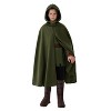 Joyfy Halloween Child Boy Green Hooded Archer Cape Cloak – Kids Medieval Renaissance Wizard Robe Outfit with Hood for Cosplay & Themed Parties - 2 of 4