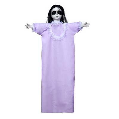 Joyfy Halloween Decorations Outdoor Hanging Ghost Doll Decor, 43’’ Purple Dress Scary Doll Skeleton for Halloween Indoor Outdoor Hanging Decorations